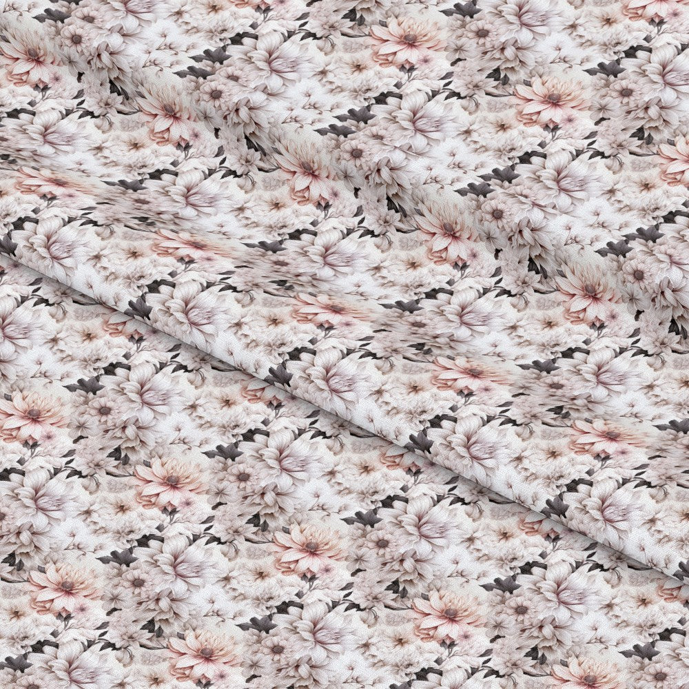 White Flowers Pattern 7 Quilting Cotton Fabric