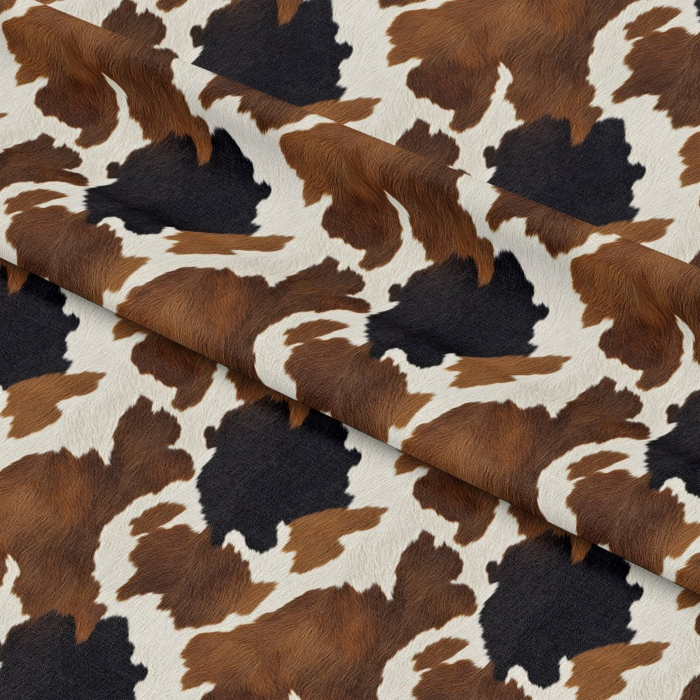 Bold Brown and White Cow Pattern 3 Quilting Cotton Fabric