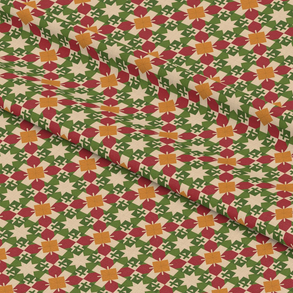 Scandinavian Folk Christmas Pattern 10 Quilting Cotton Fabric