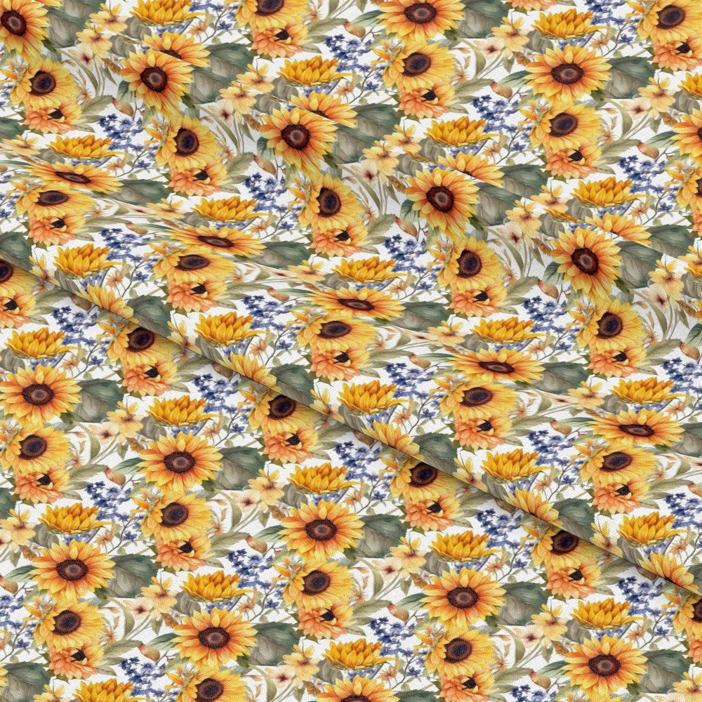 Sunflower and Butterfly Pattern 28 Quilting Cotton Fabric