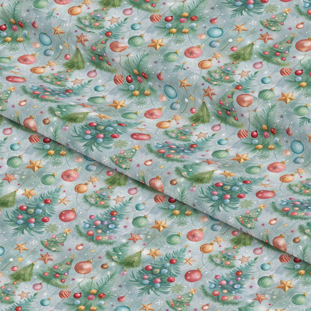 Pastel Christmas Time Pattern 7 Quilting Cotton Fabric