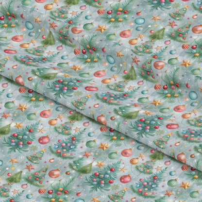 Pastel Christmas Time Pattern 7 Quilting Cotton Fabric