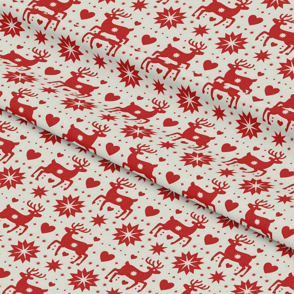 Scandinavian Folk Christmas Pattern 2 Quilting Cotton Fabric