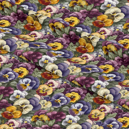 Pansy Flowers Pattern 8 Quilting Cotton Fabric