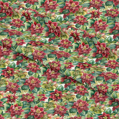 Beautiful Flowers Euphorbia Pattern 16 Quilting Cotton Fabric