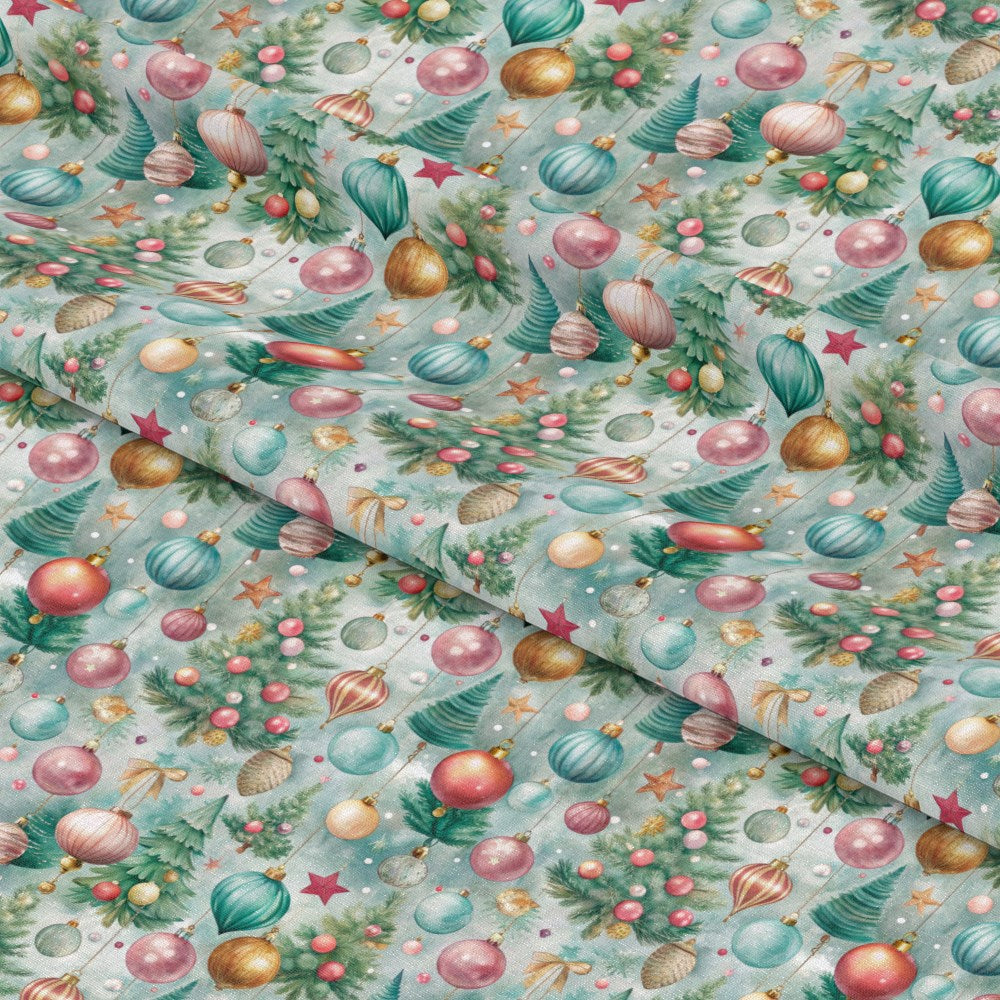 Pastel Christmas Time Pattern 8 Quilting Cotton Fabric