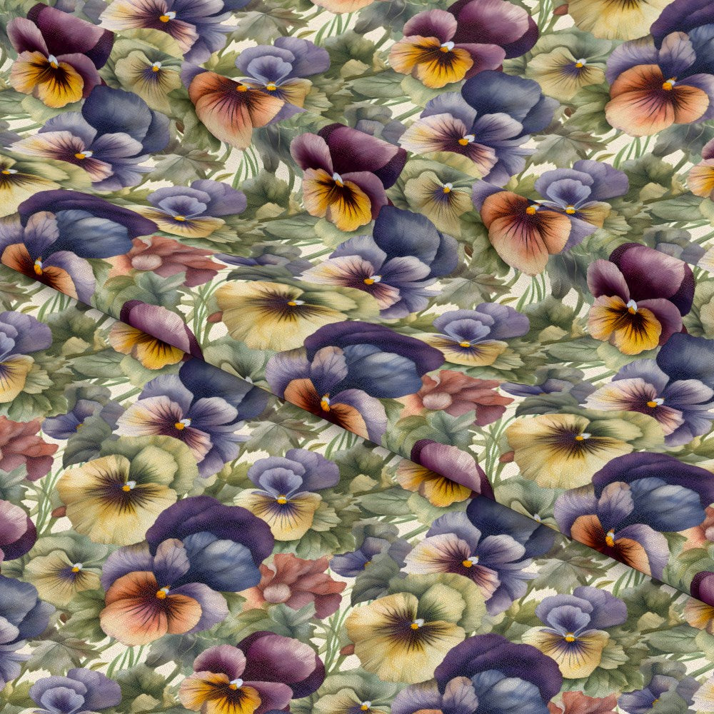 Pansy Flowers Pattern 5 Quilting Cotton Fabric