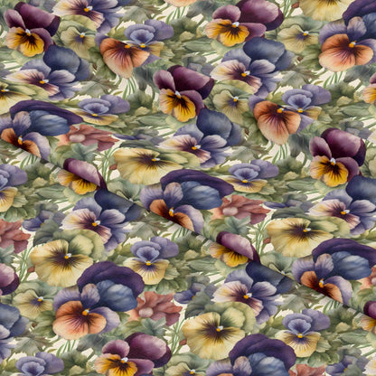 Pansy Flowers Pattern 5 Quilting Cotton Fabric