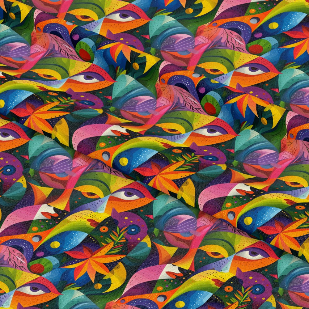 Psychedelic Painting Pattern 9 Quilting Cotton Fabric
