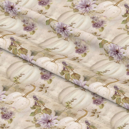White Fall Pumpkins Pattern 5 Quilting Cotton Fabric