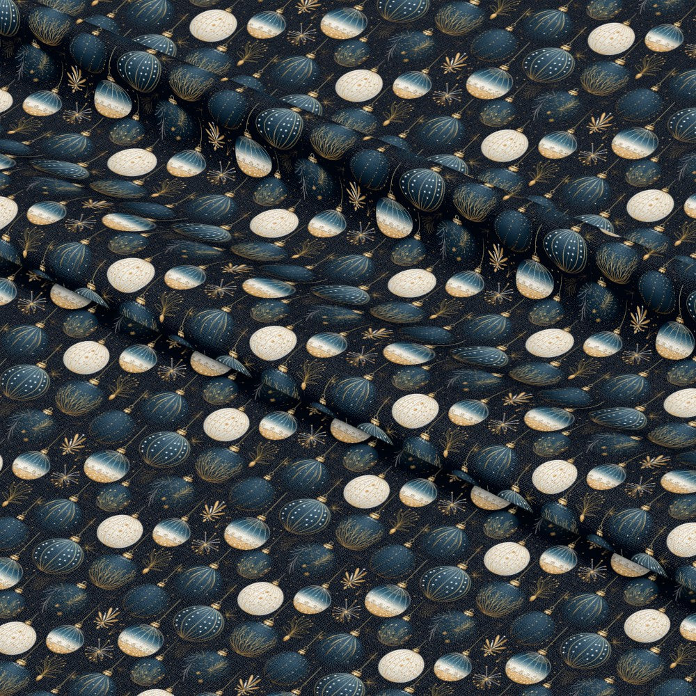 Navy and Cream Christmas Pattern 8 Quilting Cotton Fabric