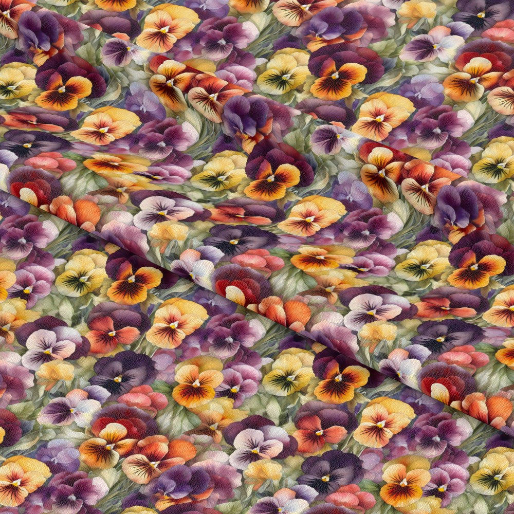 Pansy Flowers Pattern 10 Quilting Cotton Fabric