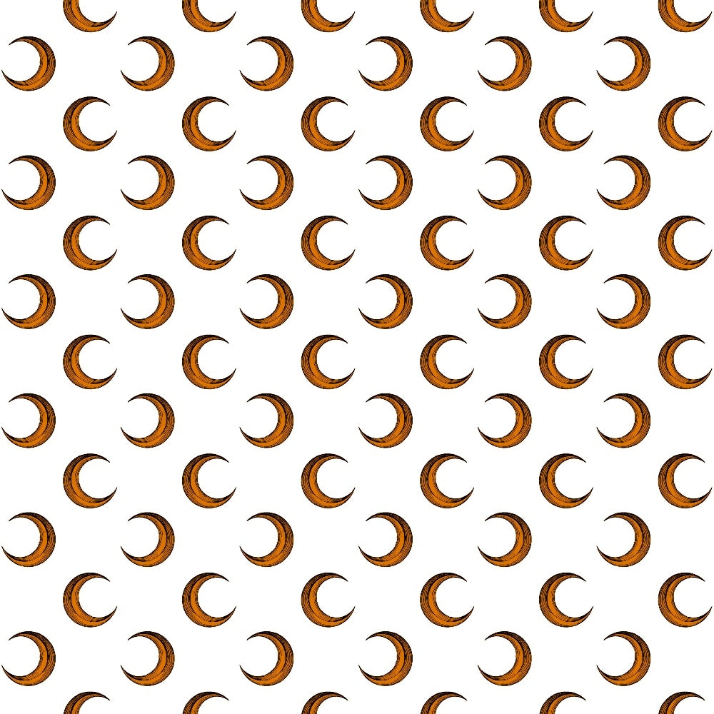 Pattern of brown croissants on a white background, arranged in diagonal rows.