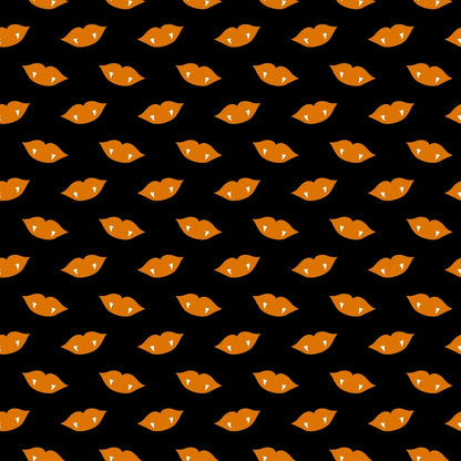 Pattern of orange fox faces with white details on a black background, arranged in a regular, repeating grid.