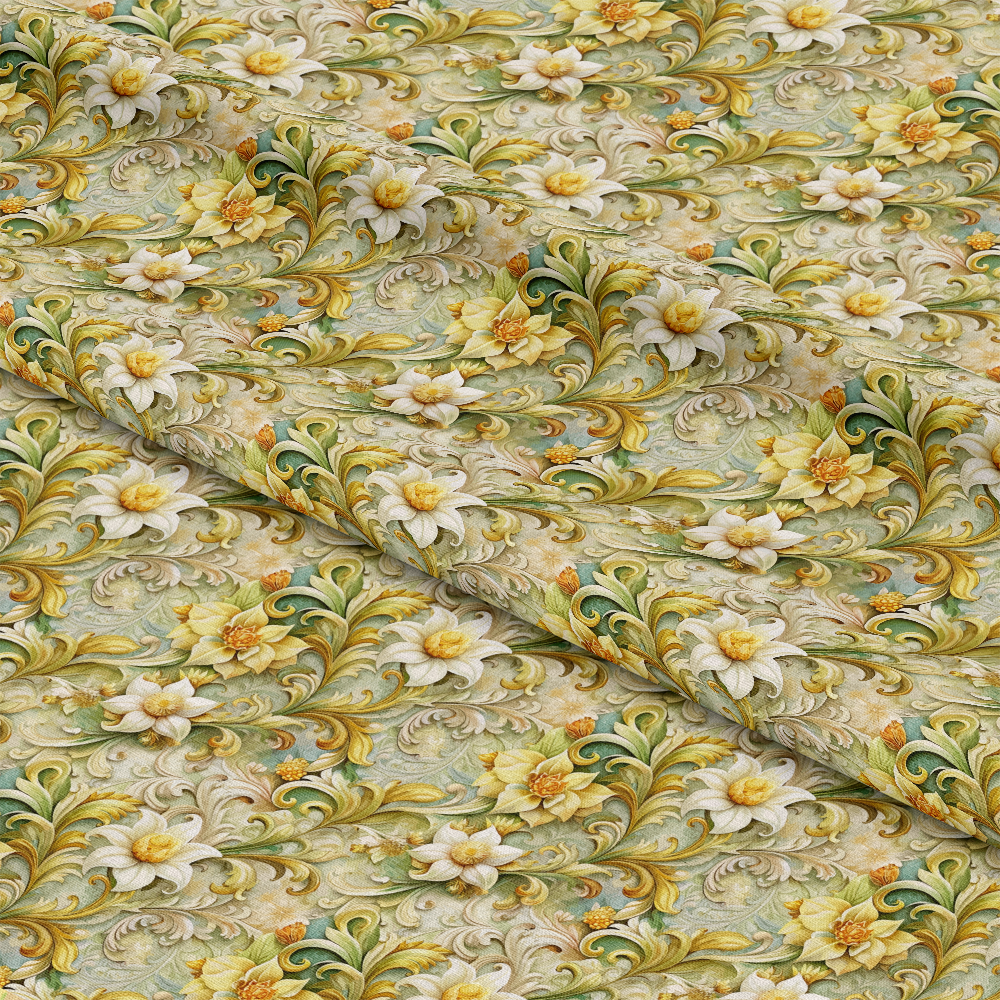 Baroque Florals Pattern 163 Quilting Cotton Fabric