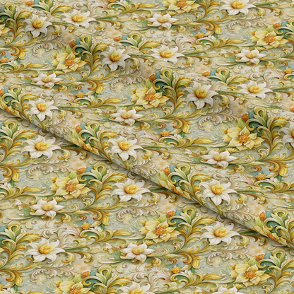 Baroque Florals Pattern 163 Quilting Cotton Fabric