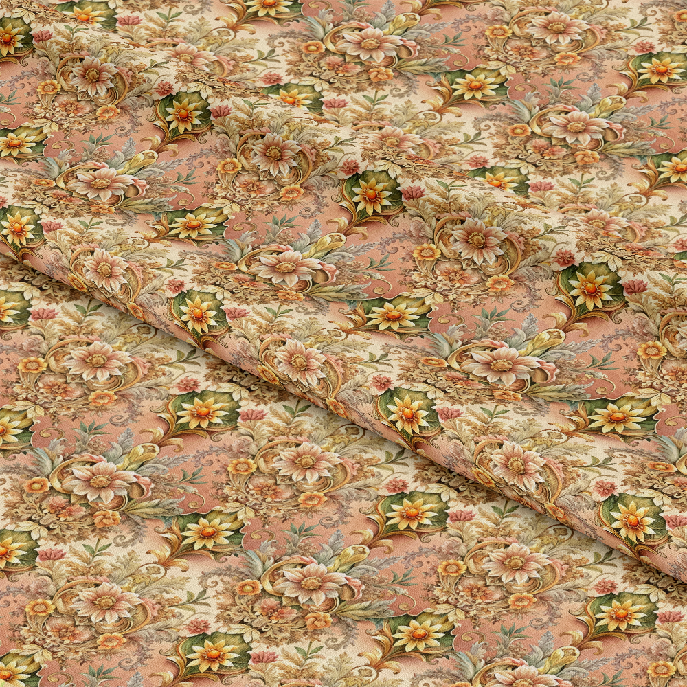 Baroque Florals Pattern 156 Quilting Cotton Fabric
