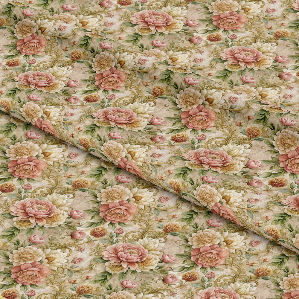 Baroque Florals Pattern 146 Quilting Cotton Fabric