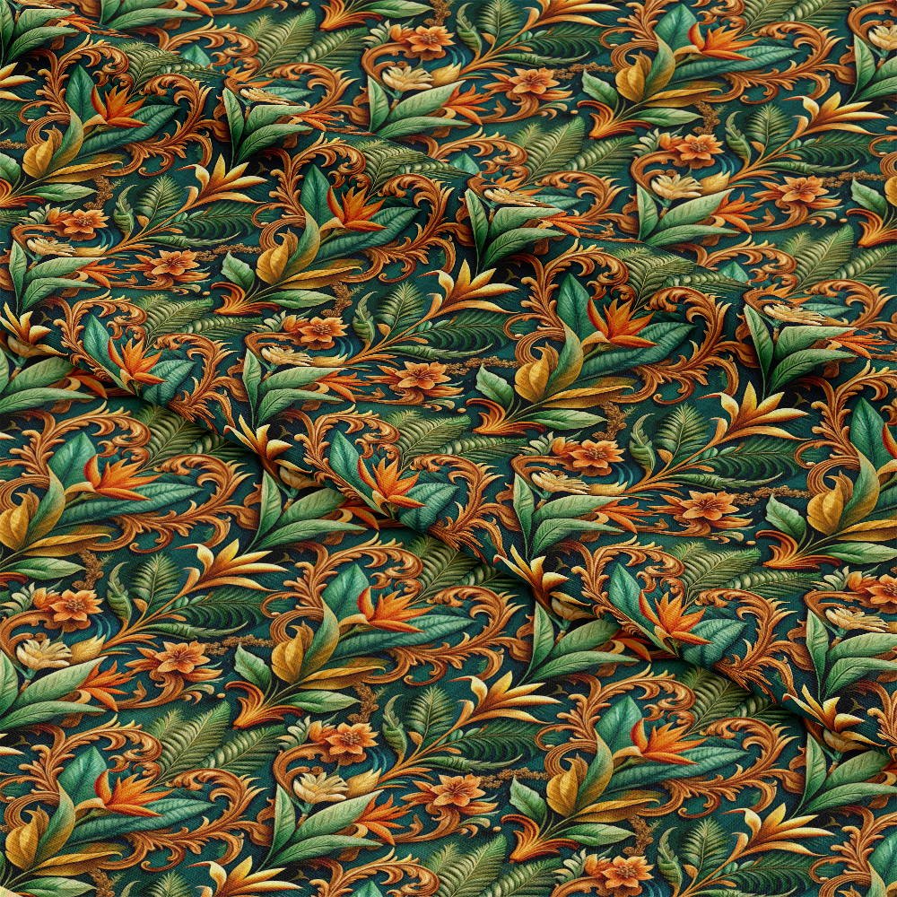 Baroque Florals Pattern 128 Quilting Cotton Fabric