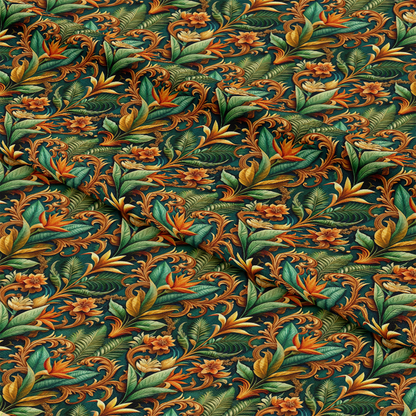 Baroque Florals Pattern 128 Quilting Cotton Fabric