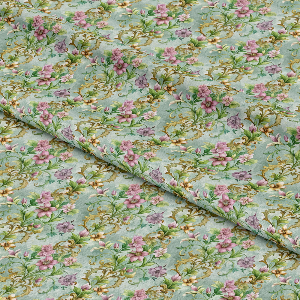 Baroque Florals Pattern 215 Quilting Cotton Fabric