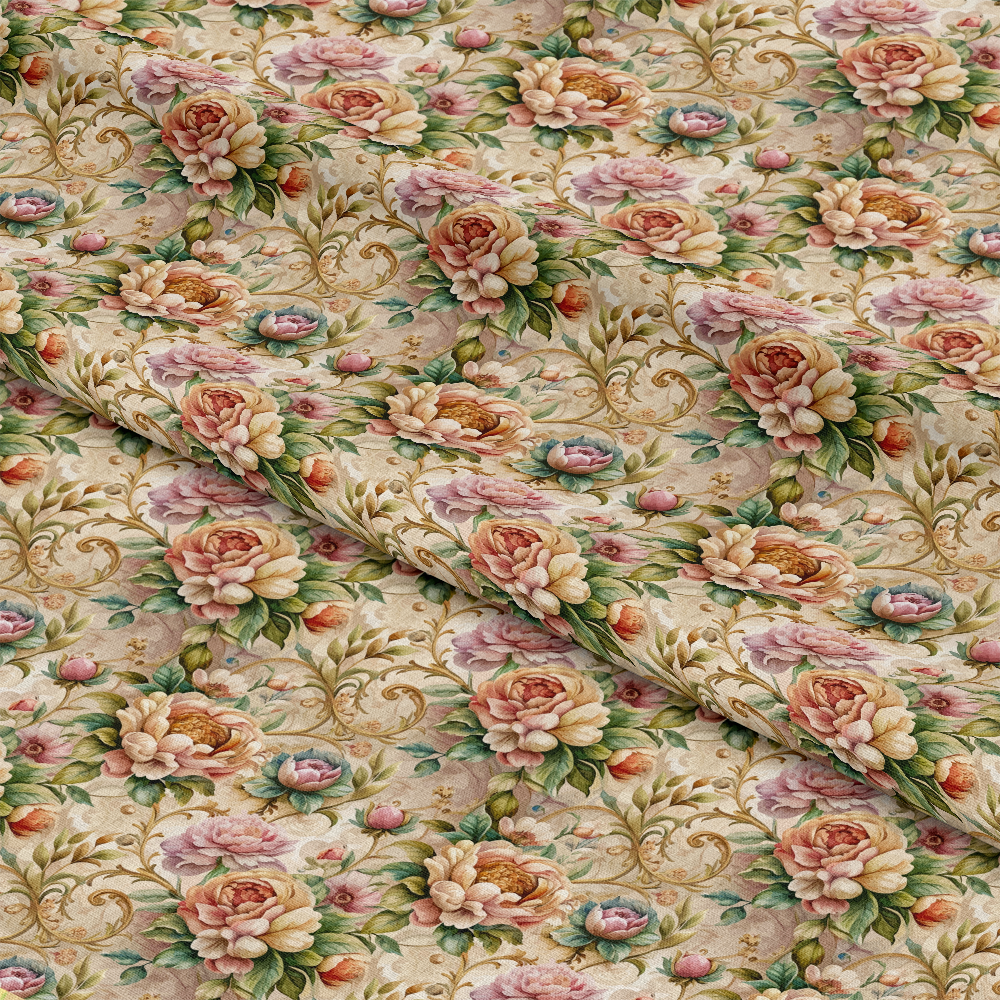 Baroque Florals Pattern 209 Quilting Cotton Fabric