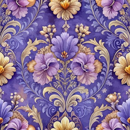 Baroque Florals Pattern 218 Quilting Cotton Fabric