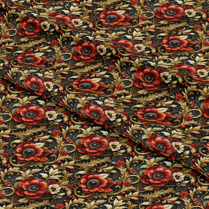 Baroque Florals Pattern 8 Quilting Cotton Fabric