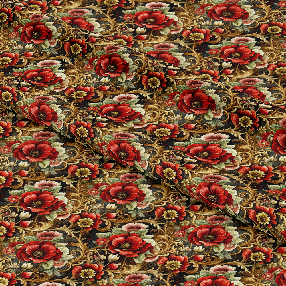 Baroque Florals Pattern 9 Quilting Cotton Fabric