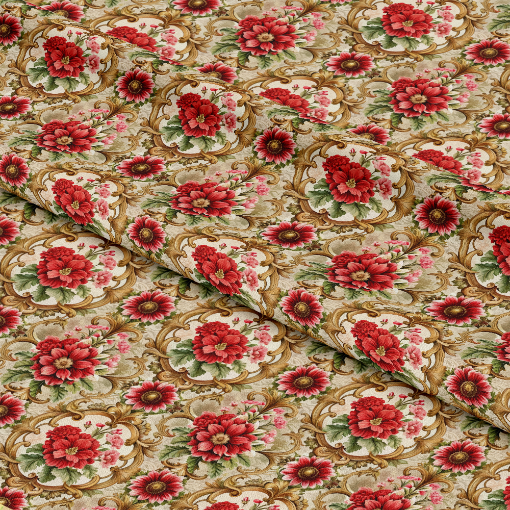Baroque Florals Pattern 13 Quilting Cotton Fabric
