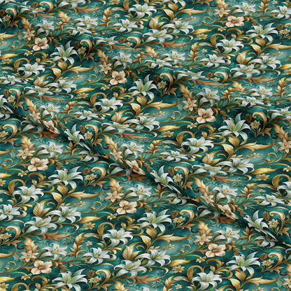Baroque Florals Pattern 19 Quilting Cotton Fabric