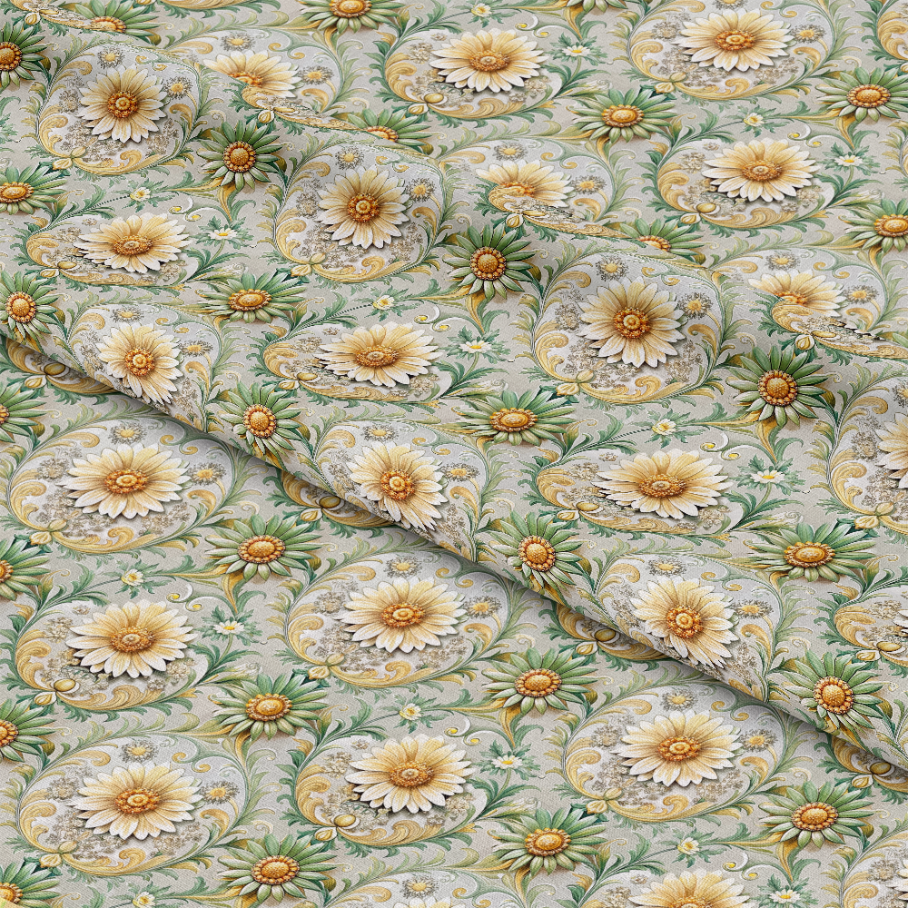 Baroque Florals Pattern 48 Quilting Cotton Fabric