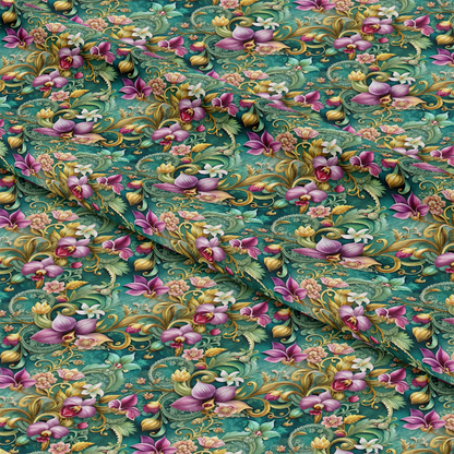 Baroque Florals Pattern 27 Quilting Cotton Fabric