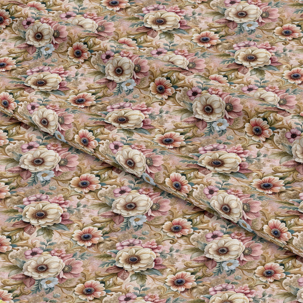 Baroque Florals Pattern 34 Quilting Cotton Fabric