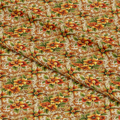 Baroque Florals Pattern 40 Quilting Cotton Fabric