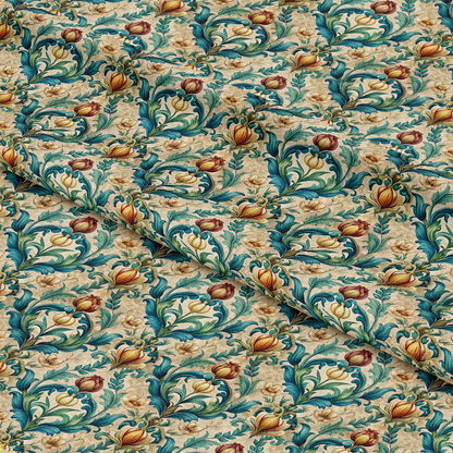 Baroque Florals Pattern 50 Quilting Cotton Fabric