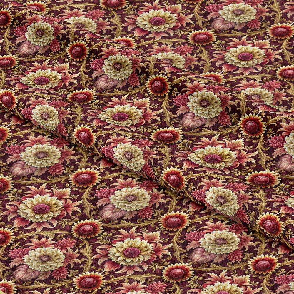 Baroque Florals Pattern 1 Quilting Cotton Fabric
