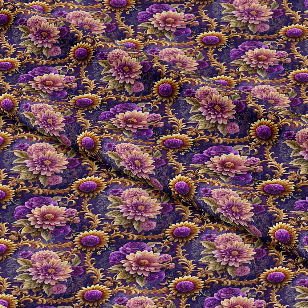 Baroque Florals Pattern 3 Quilting Cotton Fabric