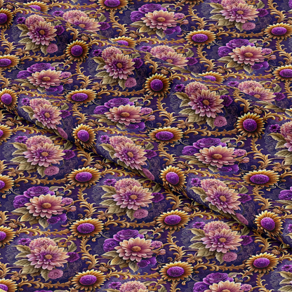 Baroque Florals Pattern 3 Quilting Cotton Fabric