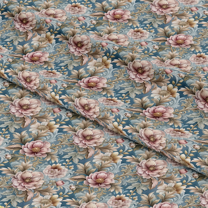 Baroque Florals Pattern 60 Quilting Cotton Fabric