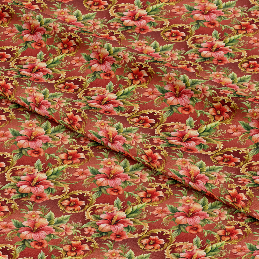 Baroque Florals Pattern 63 Quilting Cotton Fabric