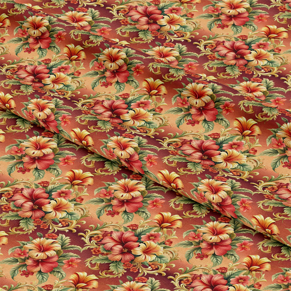 Baroque Florals Pattern 64 Quilting Cotton Fabric