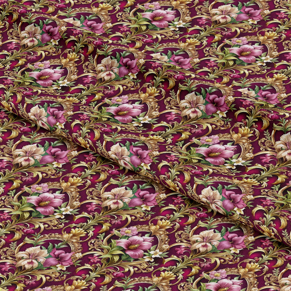 Baroque Florals Pattern 85 Quilting Cotton Fabric