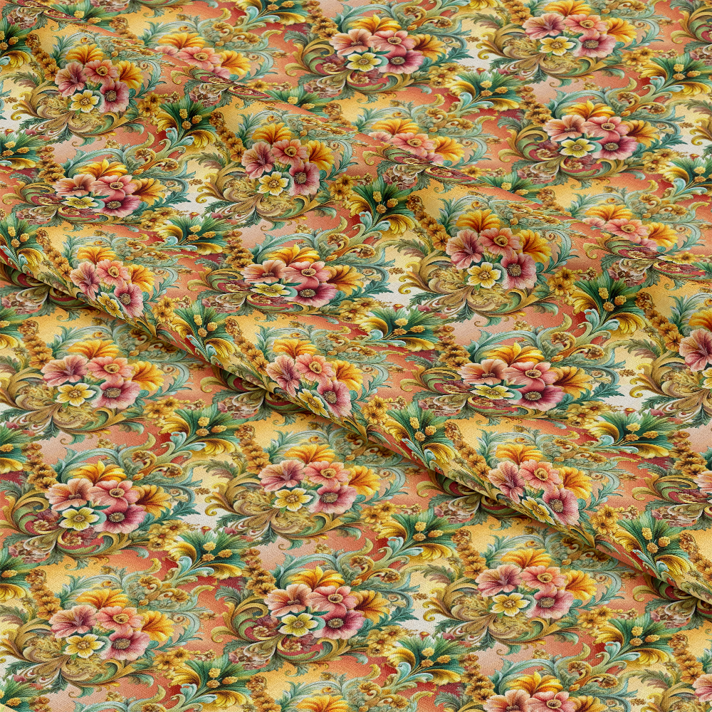 Baroque Florals Pattern 86 Quilting Cotton Fabric