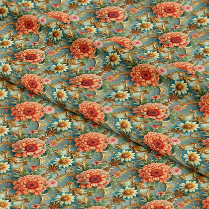 Baroque Florals Pattern 89 Quilting Cotton Fabric