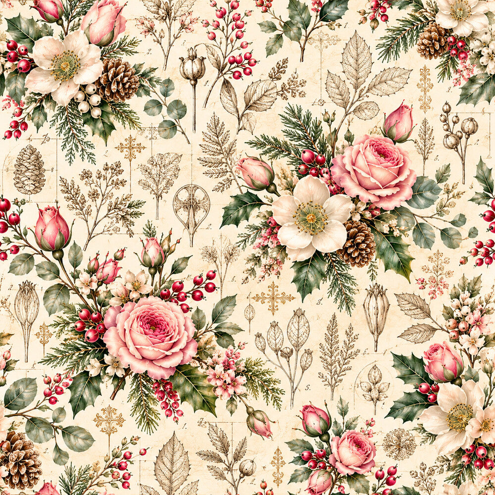 Christmas Rose Cottage Fat Quarter Bundle