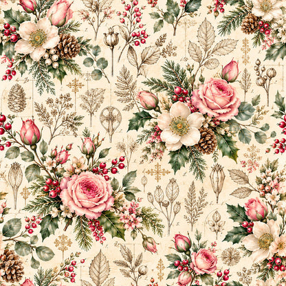 Christmas Rose Cottage Fat Quarter Bundle