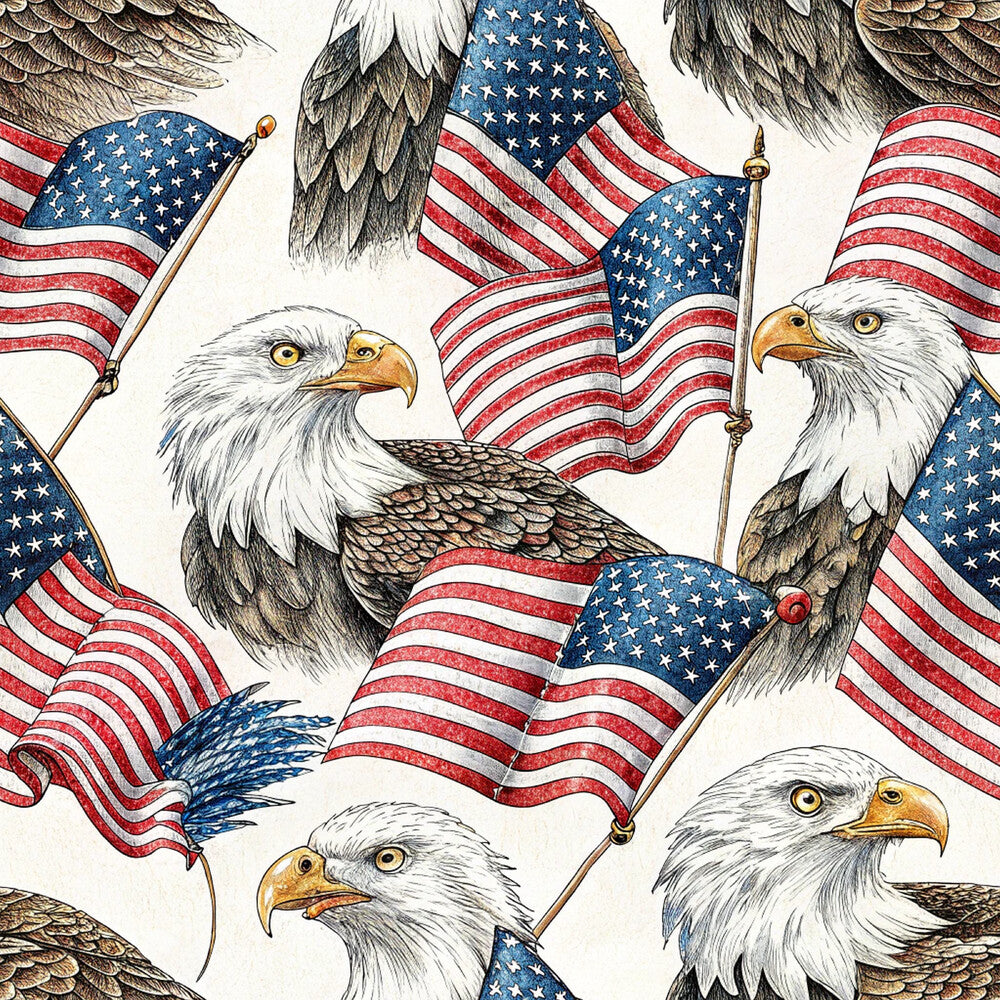 Bald Eagle Patriotic Fat Quarter Bundle