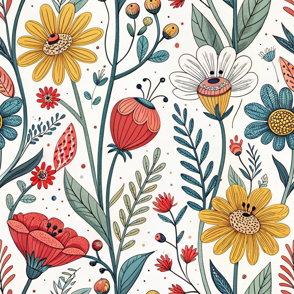 Comic Wildflowers Fat Quarter Bundle