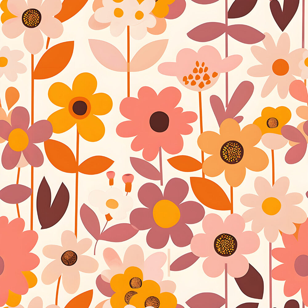 Retro Floral Daisies Fat Quarter Bundle